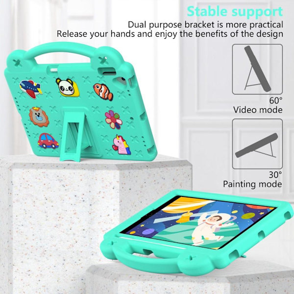 Apple iPad 10.2 2021 2020 2019 EVA Foam Stand Skal Fodral - Grön Grön