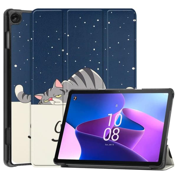Lenovo Tab M10 (Gen 3) Kolminkertainen jalustan kansi - Cat Multicolor