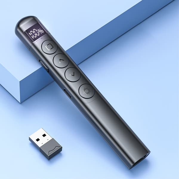 Trådløs fjernbetjening Laser Pointer Powerpoint præsentation Turning Clicker Black