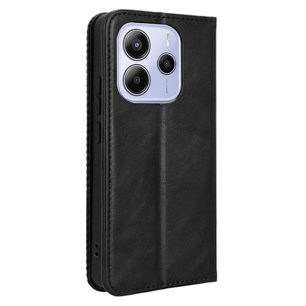 Til Xiaomi Redmi Note 14 4G Pung Stand Flip Telefonetui - Sort Black