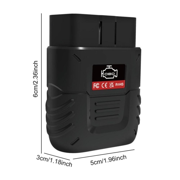 V019 OBD 2 för Diagnostik Bluetooth Felkod avkodare Felkodsläsare för bil Svart