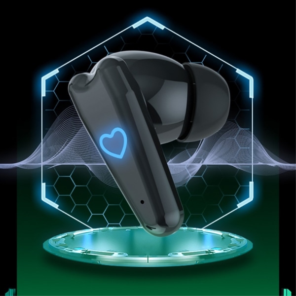 Bluetooth 5.3 In-Ear Hodetelefoner + Hjerteformet Ladeetui - Blå Blue