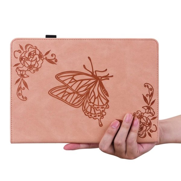 Til iPad 10.9 (2022) Tabletetui Cover Buterfly Imprinting - Lyserød Pink
