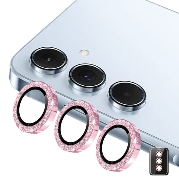 Til Samsung Galaxy S26 Glitrende Kameralinsebeskytter Pink