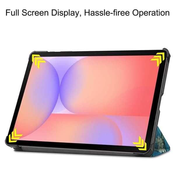 Til Samsung Galaxy Tab S10 Lite / S10 FE / S9 FE Etui med Mønster og Stativ - Apricot Multicolor