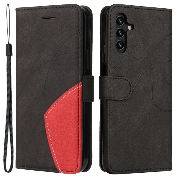 For Samsung Galaxy A14 5G KT Series-1 Wallet Phone Case - Black/Red Black