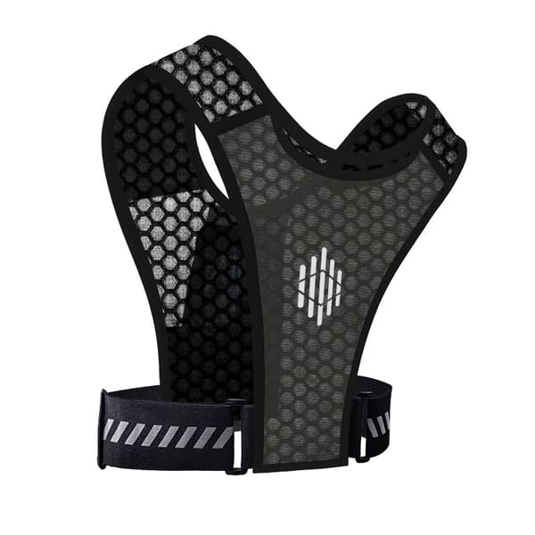 Refleksvest til løb, 3-liters væskesystem med lomme til touchskærm (til løb og cykling) Black