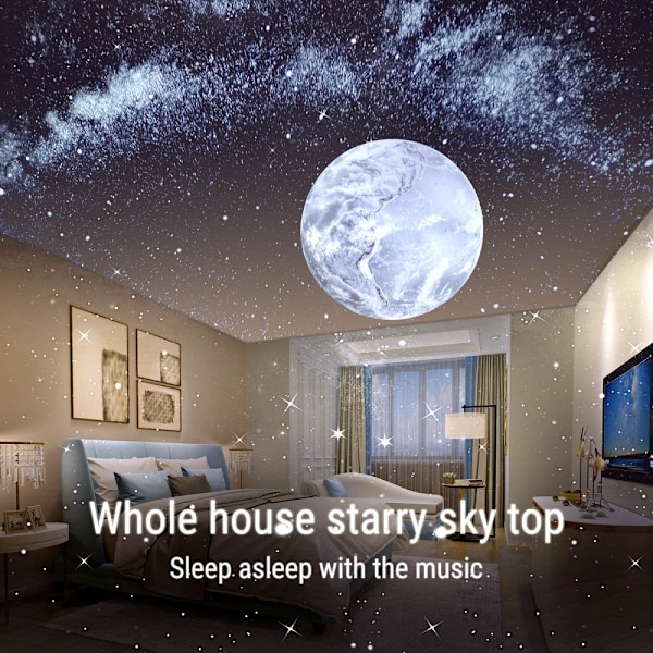 Multifunktionel Galaxy Star - projektor White Noise Bluetooth - højttaler White