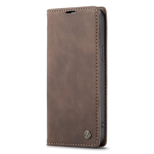 CASEME Retro tegnebog taske til iPhone 14 Plus - Mørkebrun Brown