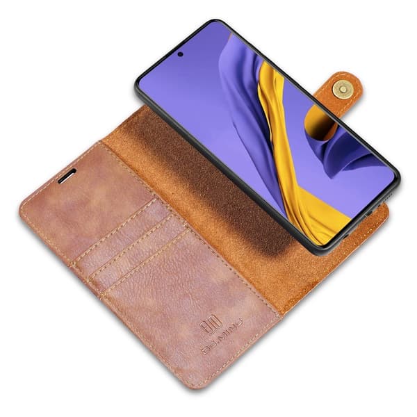 DG.MING Split nahkainen lompakkokotelo Samsung Galaxy A51 - Ruskea Brown