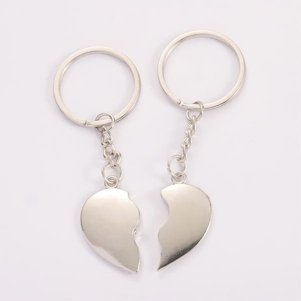 1 par kærlighed nøgleringe Nøglering Valentines Broken heart Hearts Silver