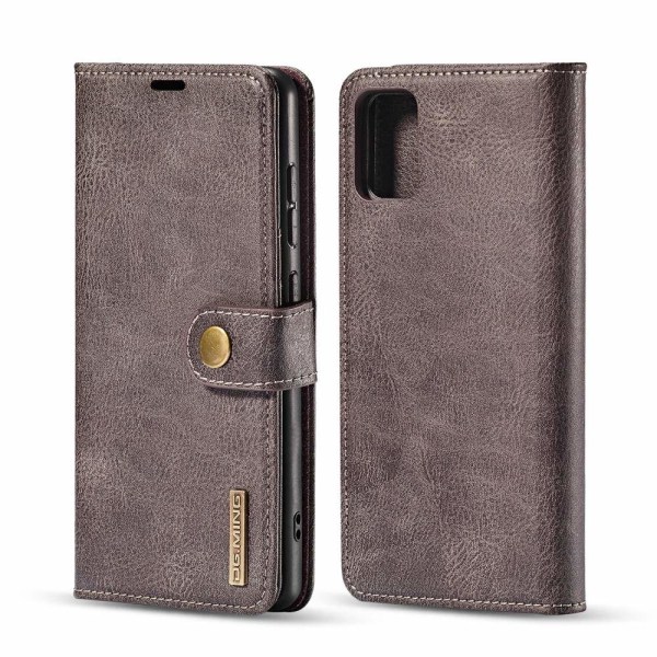 DG.MING Split nahkainen lompakkokotelo Samsung Galaxy A71 - Harmaa Grey