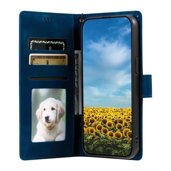Til Samsung Galaxy S26 tegnebogscover Cover Shell Mandala Blomstermønster Blue