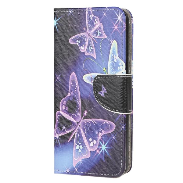 Til Samsung Galaxy A51 tegnebogstativ - smuk sommerfugl Purple