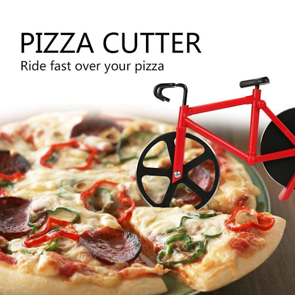 Pizzaskjærer/Pizzaskjærer Sykkel - Rød Red