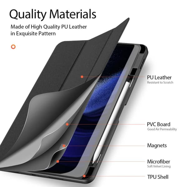 DUX DUCIS Tri-fold Stativ til Xiaomi Pad 6 / Pad 6 Pro - Svart Black