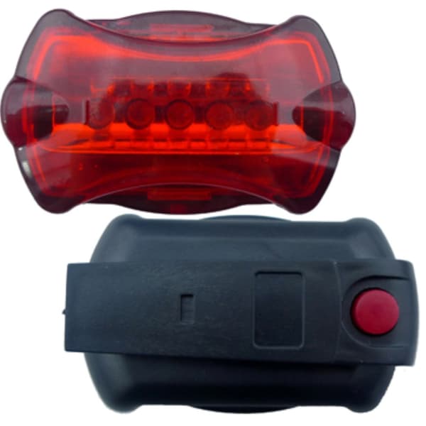 5 - LED cykel forlygte med baglygte Black