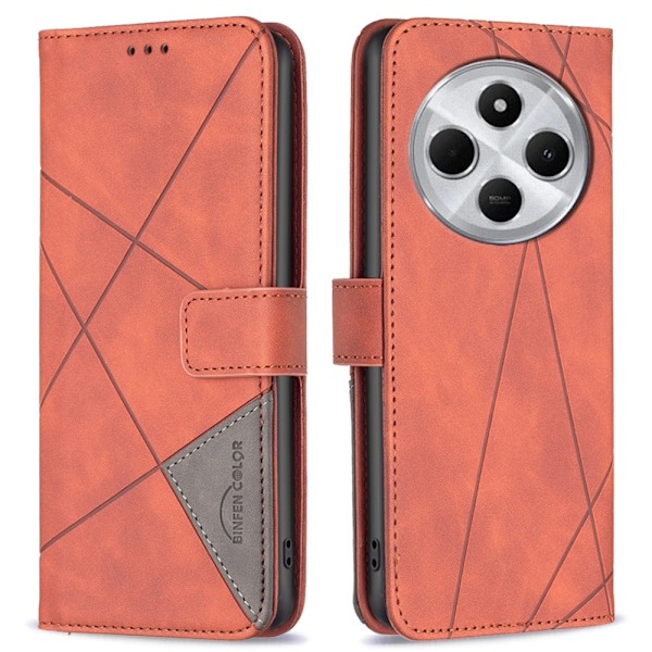 BINFEN Plånboksfodral till Xiaomi Redmi 14C Brun