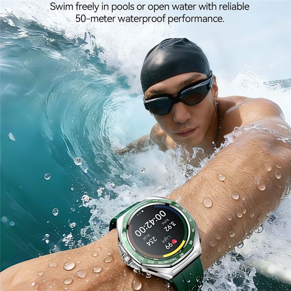 Smartklocka SmartWatch JOYROOM AMOLED Bluetooth Samtal 450mAh 5ATM Vattentät Grön