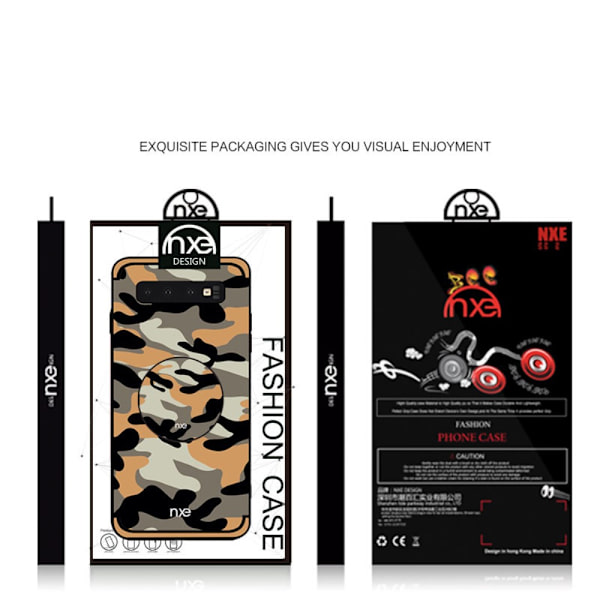 NXE Camouflage Pattern PC TPU Hybrid Case for Samsung Galaxy S10e - Orange Orange