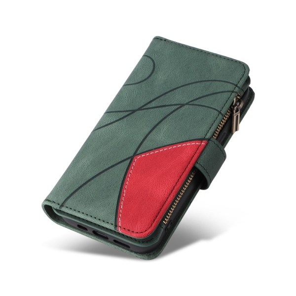 KT lompakkokotelo Xiaomi Redmi 13C:lle - Vihreä-punainen Green