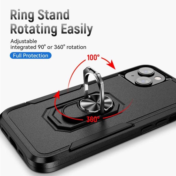 Til iPhone 15 Plus PC+TPU Stødsikker Cover Telefonetui Black