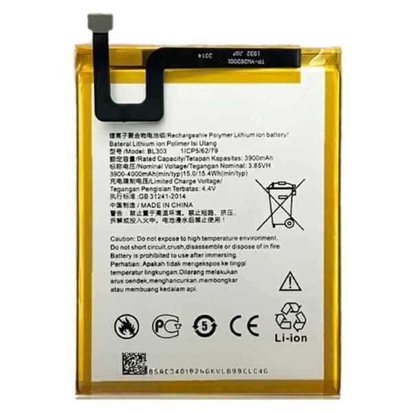 Batteri til Lenovo Tab M8 (HD) 4.40V 3900mAh L19D1P31 Black