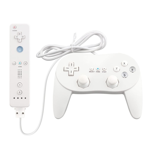 Gamepad kompatibel med Nintendo Wii, Wii U Controller 1.1m kabel - Hvid White