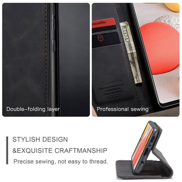 CASEME Retro tegnebog taske til Samsung Galaxy S21 Black