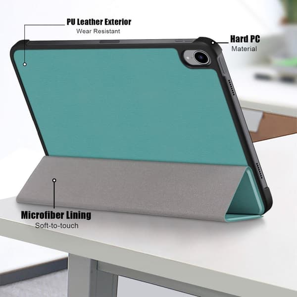 Apple iPad 10.9 2022 Slim Fit Trifoldbart Deksel - Grønn Green