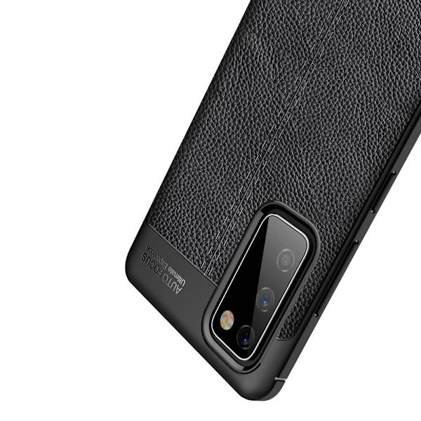 Samsung Galaxy S20 FE TPU Kotelo Kuori Litchi Tekstuuri - Musta Black