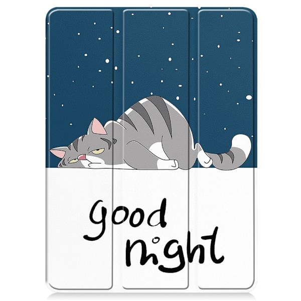 Til iPad Pro 11 (2024) Etui Tre-fold Stativ Tablet Cover med Pen Holder - Cat Multicolor