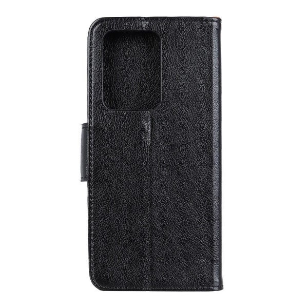 Tekstureret pung-etui i splitlæder til Samsung Galaxy Note 20 Ultra Black