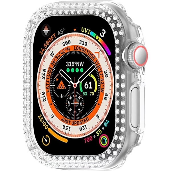Kellosarjalle 10, 42 mm:n kotelon kansikehys Bling tekojalokivisisustus - Läpinäkyvä Transparent