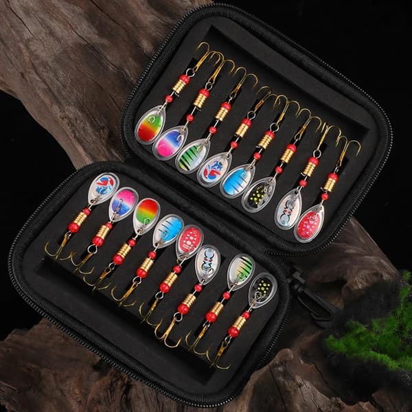 16 stk 3g metall spinnerbait Fiske agn med oppbevaringspose - A Multicolor