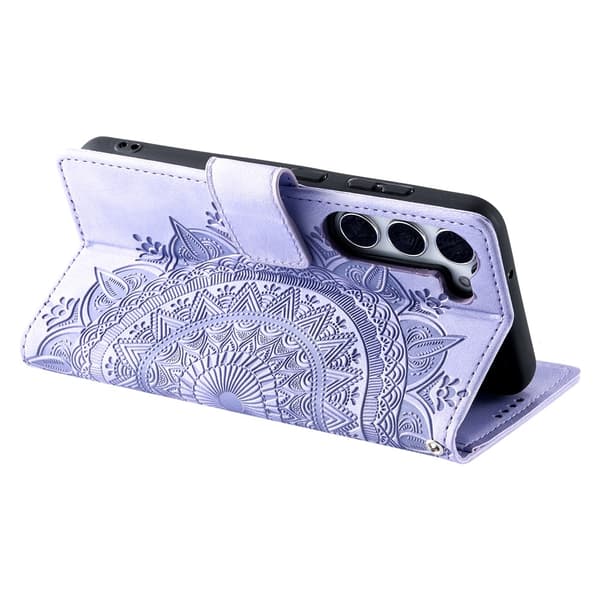 Til Samsung Galaxy S26 tegnebogscover Cover Shell Mandala Blomstermønster Purple