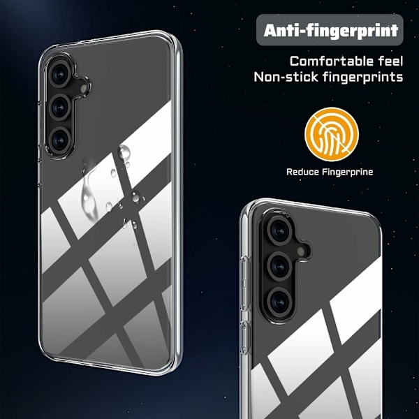 För Samsung Galaxy A26 5G genomskinligt TPU mobilskal + härdat glas Transparent
