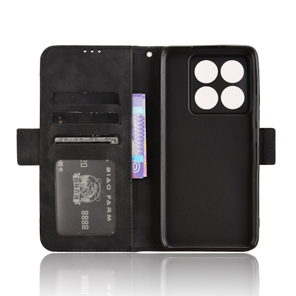 Xiaomi 14T Pro Multiple Card Slots Wallet Case Protective Black