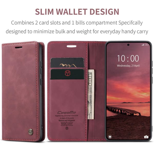 CASEME Til Xiaomi 17T Lommebokdeksel Red
