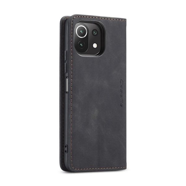 CASEME Retro tegnebog taske til Xiaomi Mi 11 Lite - Sort Black