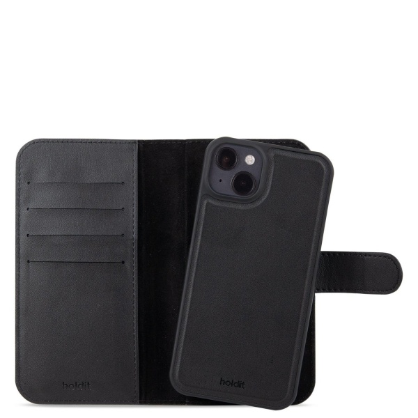 HOLDIT Wallet Case Magnet Plus Plånboksväska till iPhone 15 Plus Svart