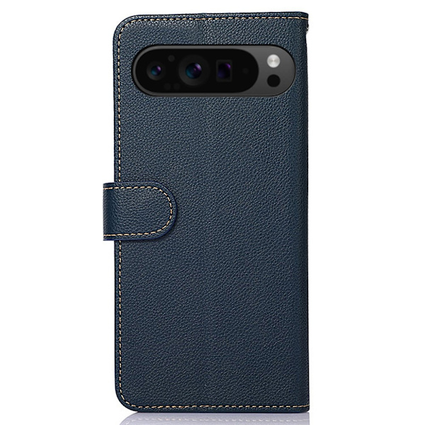 KHAZNEH För Google Pixel 9 / Pixel 9 Pro Plånboksskal Litchi - textur Telefonskal Blå