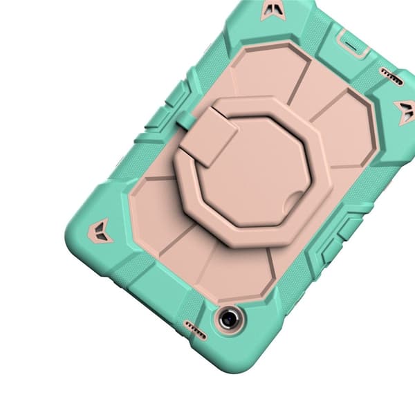 Till Samsung Galaxy Tab A11 Heavy Duty Armor skal Green + Pink multifärg