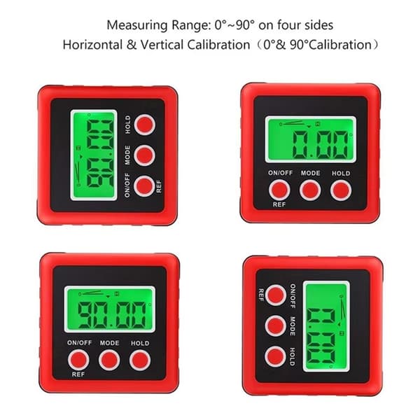 3-knappers digital vinkelmåler magnetisk vinkelgradientvater inklinometer Black