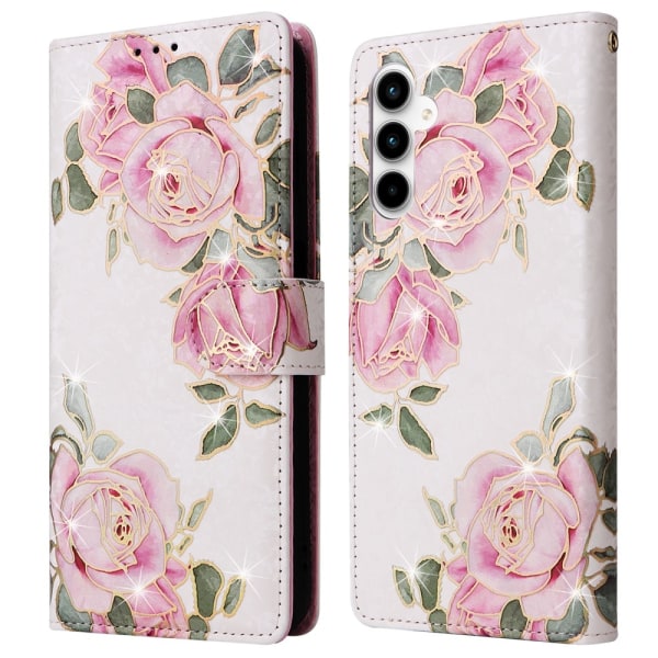 Till Samsung Galaxy A35 Plånboksfodral Blommor multifärg