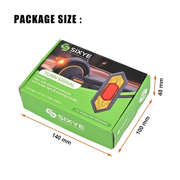 Ninebot Max G30 -takavalojen suuntavilkkujen LED-takavalolle Red