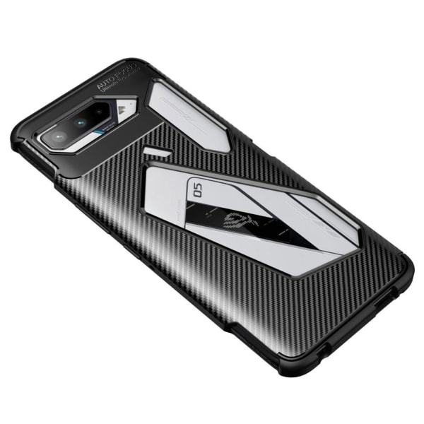 Asus ROG Phone 5 Kulfiber Tekstur - Sort Transparent