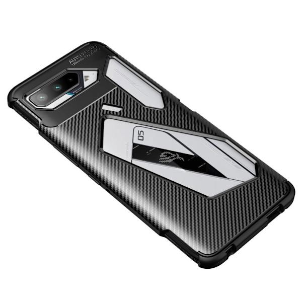 Asus ROG Phone 5 TPU Carbon Fiber Texture - Svart Transparent