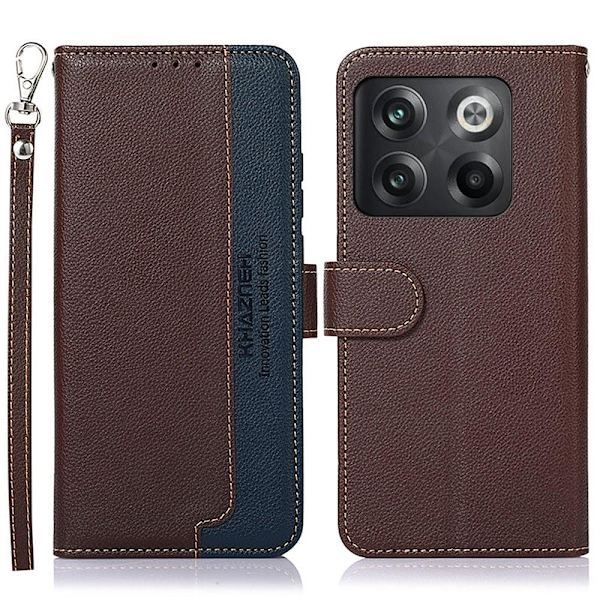 KHAZNEH OnePlus 10T / Ace Pro Plånboksfodral - Brun/Blå Brun