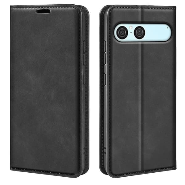 Pungetui til Sony Xperia 10 VII med skin-touch læder Black